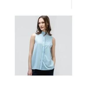Ministry of Supply Women's Juno Mock Neck Tank in Light Blue